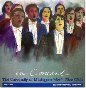 Album Cover for UM Men's Glee Club performance original pastel and pencil illustration 