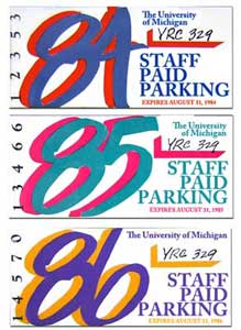 Parking stickers for The University of Michigan Staff 