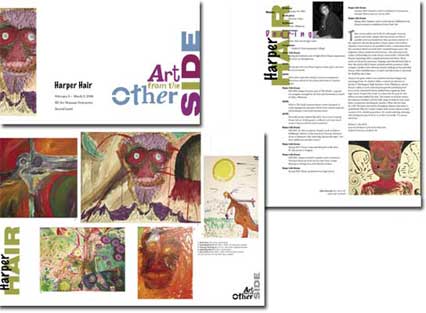 Brochures for Hair and Teague outsider artists exhibits at Radford University