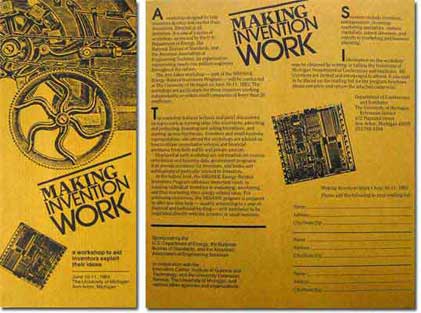 Brochure for conference on aiding inventors at The University of Michigan 