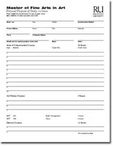 Program of study form for Radford University MFA students 