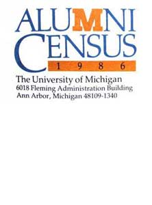 Logo and brochure cover for UM Alumni Census