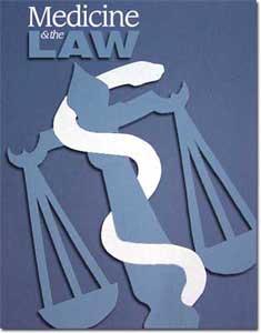 Cut paper illustration for Medicine and the Law 