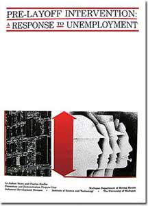 Airbrush and collage illustration and design for book cover on Pre-Layoff Intervention and a Response to Unemployment 