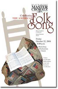 Blacksburg Master Chorale poster for Folk Song Concert