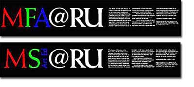 Posters for graduate recruiting at Radford University Art Department