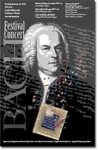 second annual Bach concert poster for Virginia Tech