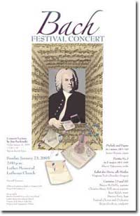 poster for Bach concert at Virginia Tech