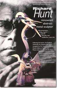 Poster for lecture by sculptor Richard Hunt